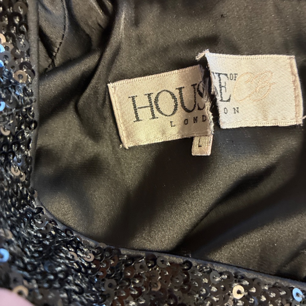 House of CB Sequins Black Mini Dress EUC - Picture 2 of 4